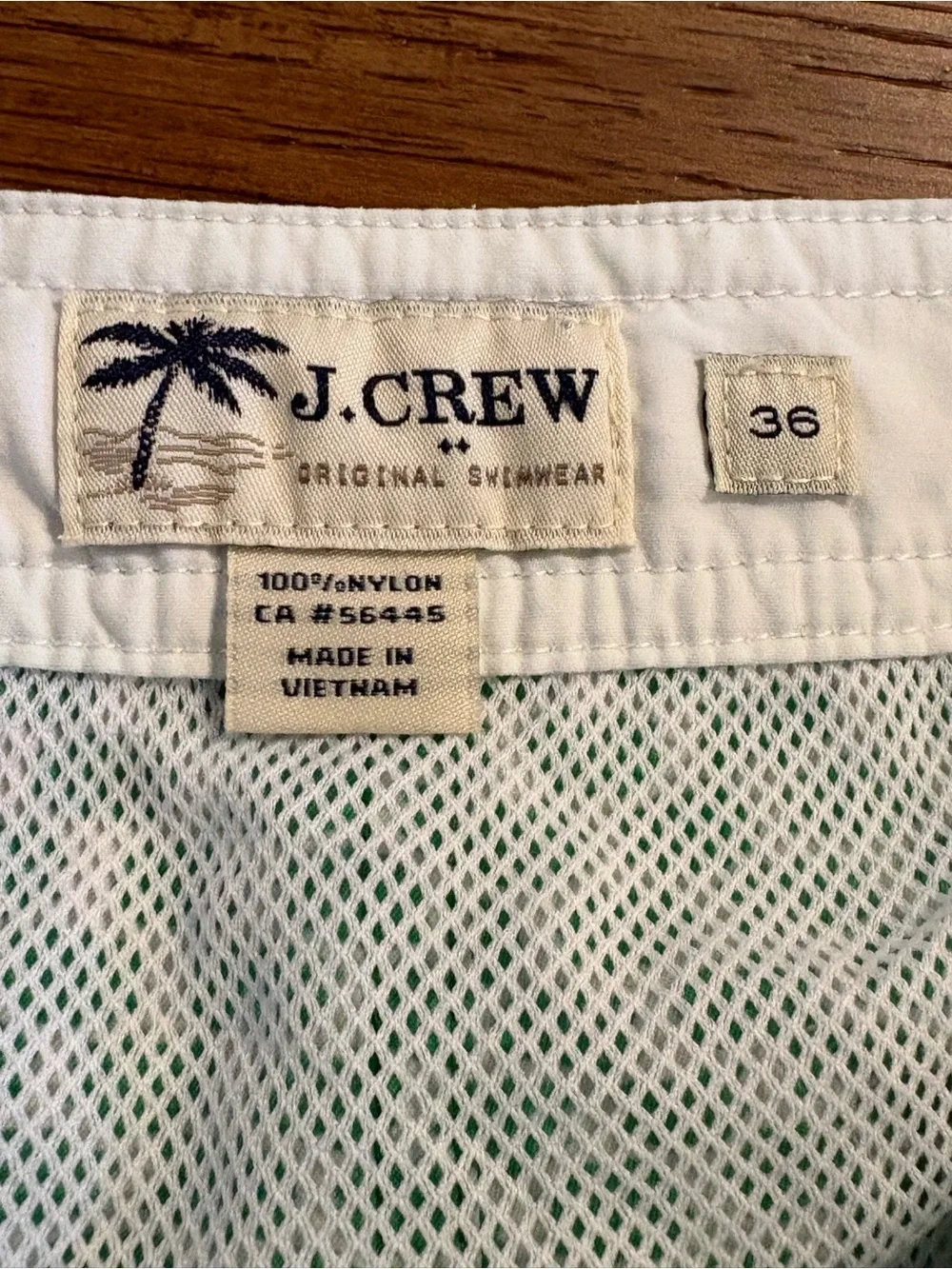 J.Crew Green Geo Print Swim Trunks Size 36